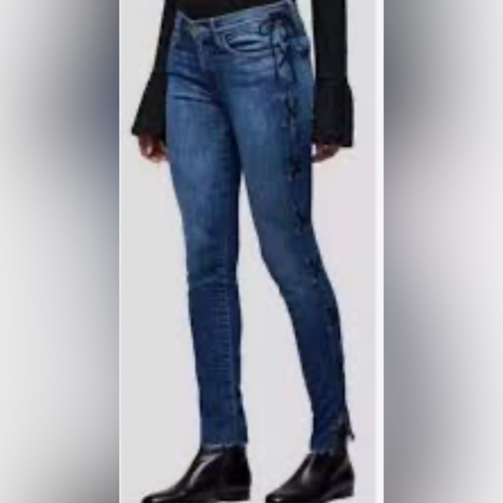 Frame Le High Skinny Lace Up Side Jeans In dark blue 28